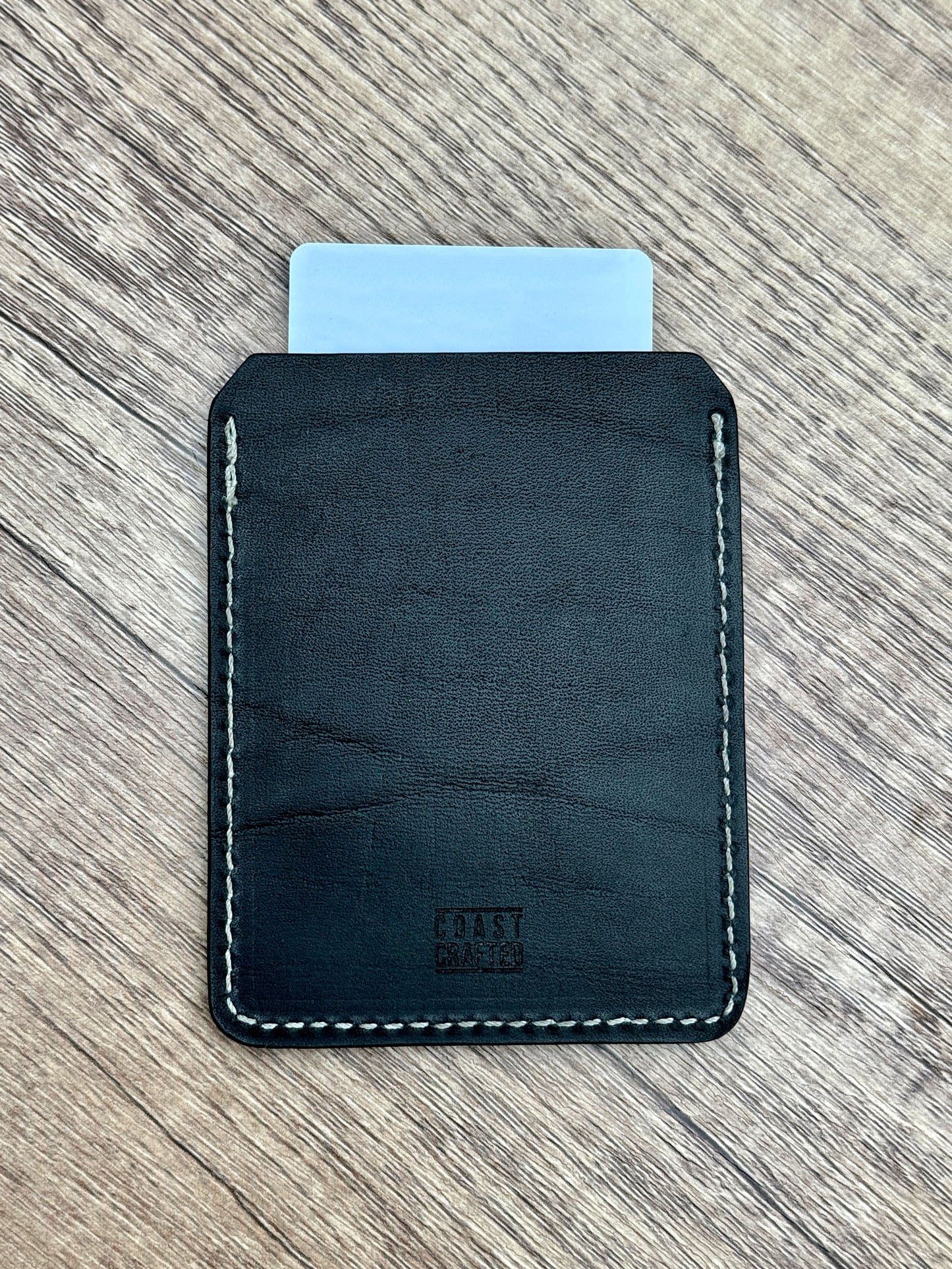 Stinson Slim - 2 Pocket Slim Card Wallet - Black with Caramel Pocket