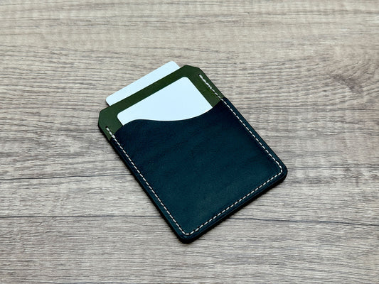 Stinson Slim - 2 Pocket Slim Card Wallet - Olive Green with Black